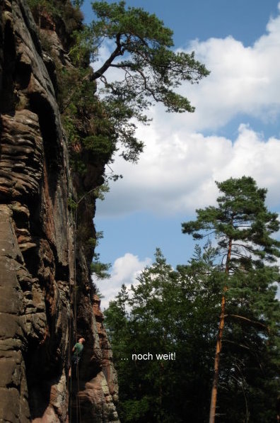 Kletterer auf dem Dahner Felsenpfad