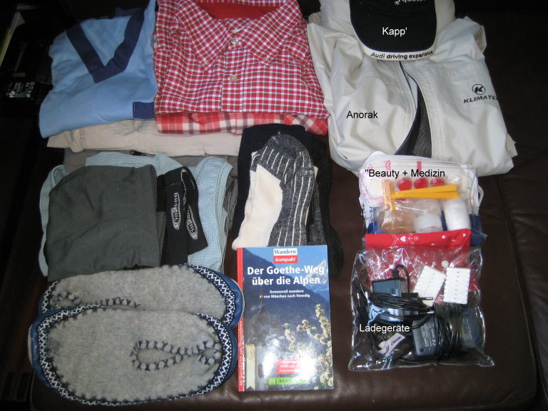 Wanderhans; Reisegepäck